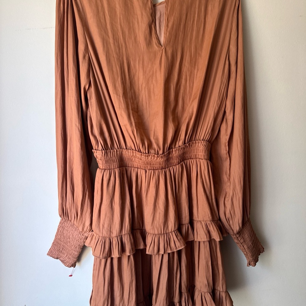 Rust Orange Long Sleeve Dress